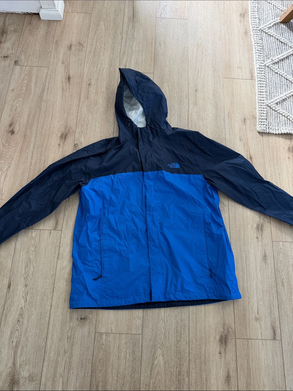 The North Face Men's Hooded Rain Jacket - Navy & Bright Blue